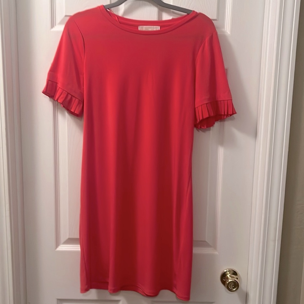 Michael Kors dress with ruffled sleeves. Knee length.